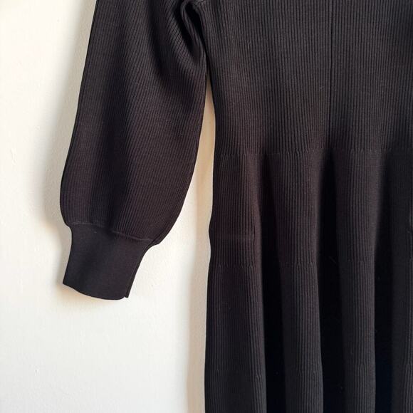 NWT HILL HOUSE Persephone Dress in Black Maxi Dress with Balloon Sleeves - Picture 4 of 12